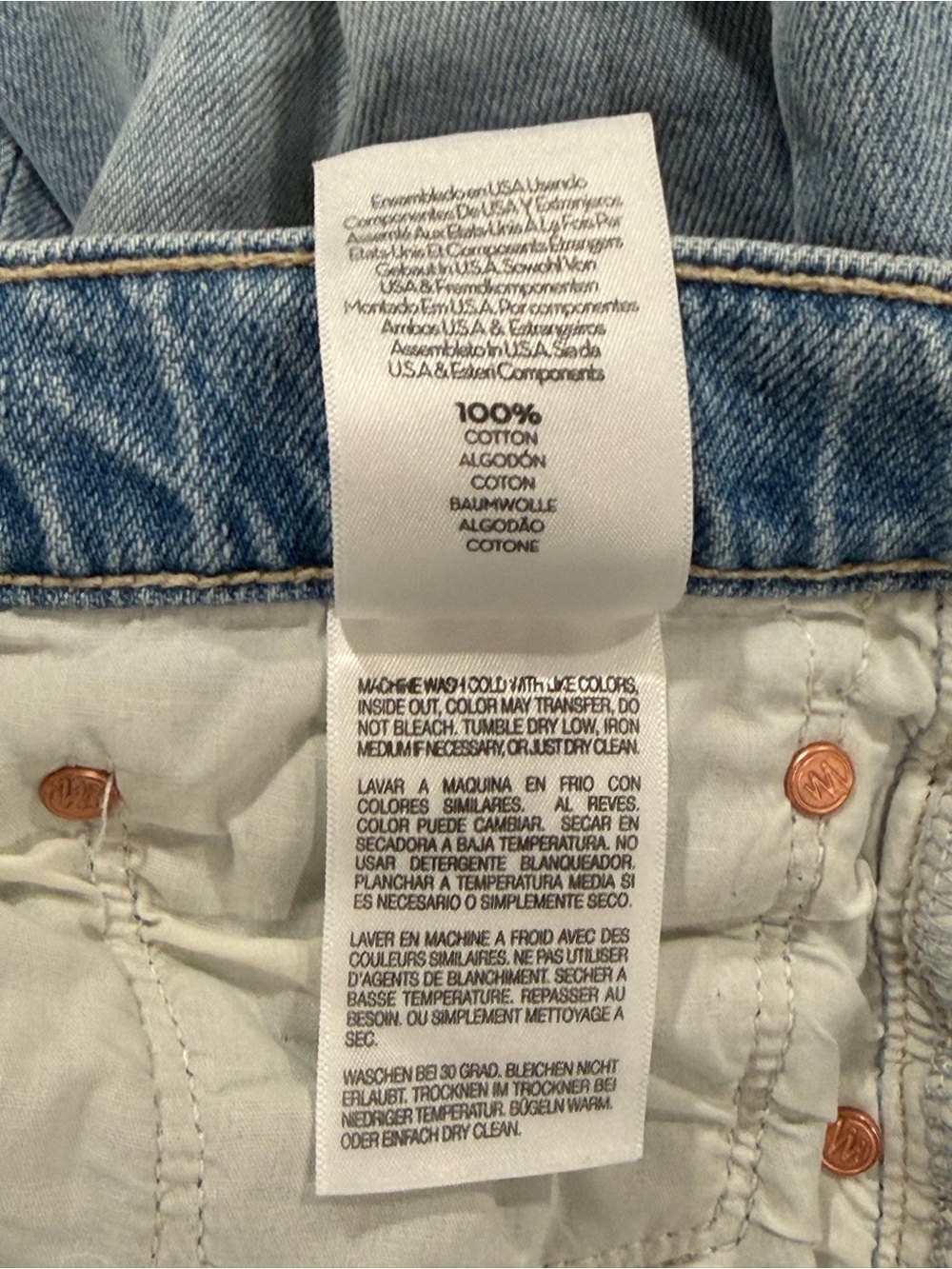 MOTHER The Dodger Button Hover Cuff Jeans - I Could Care Less - Sz - 29 - Picture 6 of 9